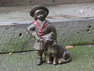 antique iron still bank Buster Brown and dog Tige  