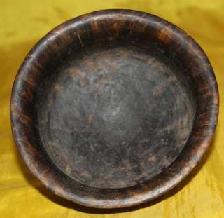  Real Old Antique Tibetan Buddhism Carved Root Offering Bowl