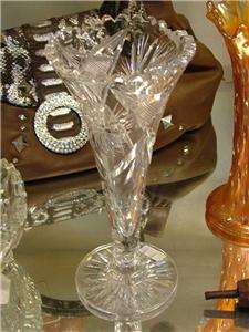 Rare & Fine Vase American Brilliant ABP Cut Glass Antique  