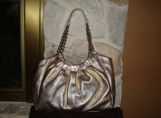 KATE SPADE BEAUMONT METALLIC GOLD LEATHER HOBO NWT  