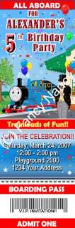 THOMAS THE TANK ENGINE TRAIN TICKET BIRTHDAY PARTY INVITATIONS CUSTOM 