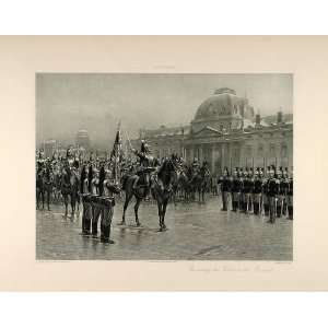  1896 French Soldiers Arms Colors Flag Paris Loustaunau 