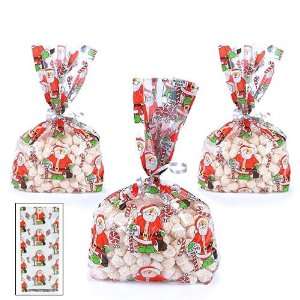  Santa Themed Cellophane Bags (12 pc) Health & Personal 