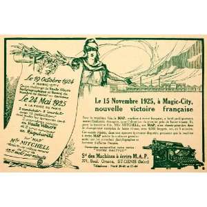  1925 Ad MAP Typewriters Paris Fair Magic City Competition 