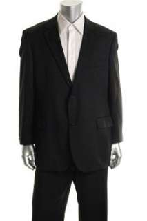 Boss Hugo Boss Mens 2 Button Suit Black Wool 48R  