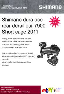 Shimano dura ace rear derailleur 7900 short cage 2011 2  