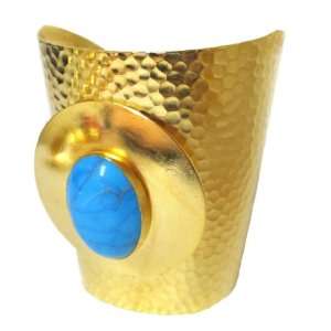  Bita Pourtavoosi Gold Plated Brass Faceted Turquoise Large 