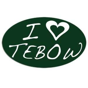  Oval I Heart Tebow Sticker (Jets Green) 