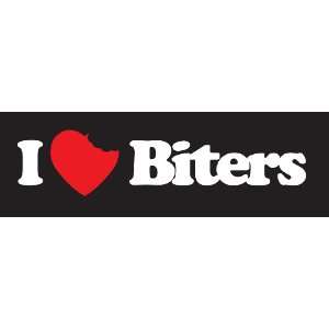  I Heart Biters Sticker Decal. White and Red: Everything 
