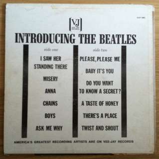 BEATLES Introducing The Beatles LP (Vee Jay) TRUE STEREO PRESSING 