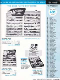 rare Matchbox/Lesney/Bronner Dealer catalog 1965  
