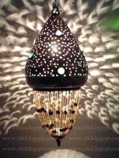 NEW Oriental Jeweled Pendant Art Deco Globe Lamp Shade  