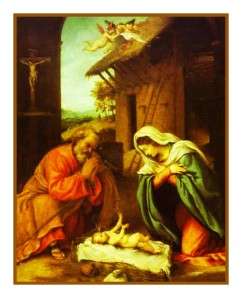 The Nativity by Italian Artist Lorenzo Lotto Counted Cross Stitch 