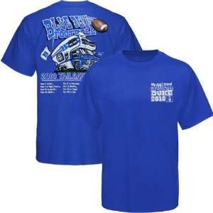   Duke Blue 2010 Football Schedule Tailgate T shirt: Sports & Outdoors