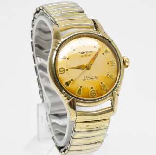 Vintage BENRUS 25 Jewel Swiss Automatic Mens Watch, 10k Gold Plated 