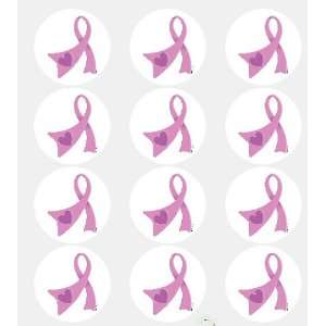   Cancer Awareness Pink Ribbon Edible Cupcake Images Toppers Decorations