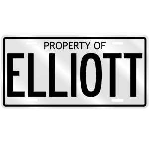    NEW  PROPERTY OF ELLIOTT  LICENSE PLATE SIGN NAME