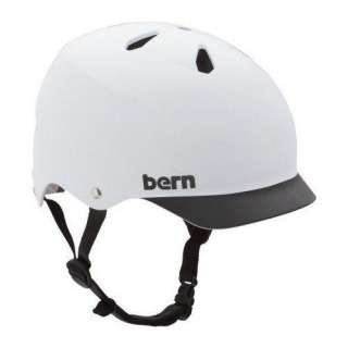 Bern WATTS Hardhat BROCK FOAM Skateboard Helmet WHITE w/BLACK Brim XL 