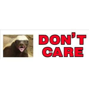 Honey Badger Dont Care With Picture Bumper Sticker Decal