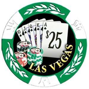  Las Vegas Poker Chip Green   Sleeve of 25 Sports 