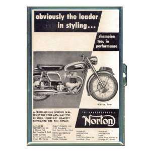 Norton Motorcycle Vintage Ad ID Holder, Cigarette Case or Wallet MADE 
