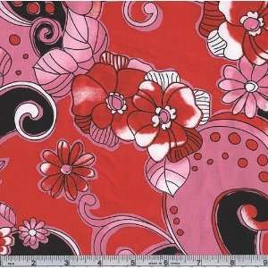   Poplin Print Red/Pink Fabric By The Yard: Arts, Crafts & Sewing