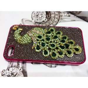 Bling Crystal Case Handmade Peacock for Apple Iphone 4 and 4s [Limited 