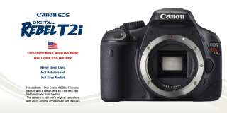   Model Canon EOS Rebel T2i 18 MP CMOS Digital SLR Camera MPN 4462B003