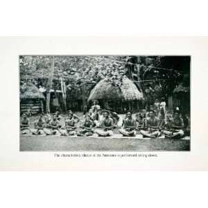 1923 Print Samoan Traditional Dance Taualuga Seated 