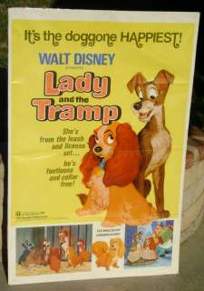 Disney Lady & the Tramp Re Release 1972 Movie Poster  