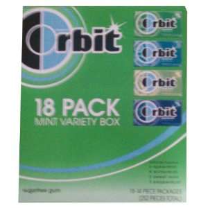 Orbit Sugarfree Gum 18 Pack Mint Variety Box  Grocery 