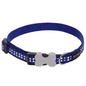   Reflective Safety Dog Collar, Size Small, Dark Blue