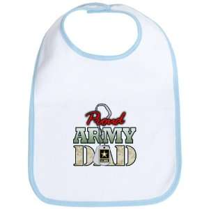  Baby Bib Sky Blue Proud Army Dad: Everything Else
