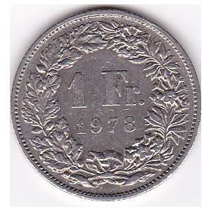  1978 Switzerland 1 Franc Coin 