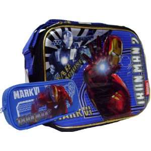    Mark VI Iron Man 2 Lunch Box Free Blue Pencil Case: Toys & Games