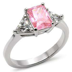   PINK OCTOBER BIRTHSTONE CZ LADY ENGAGEMENT RING JEWELRY 