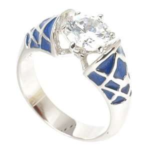 Blue Spinel Stained Glass Ring