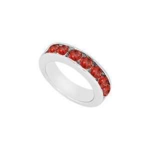  Ruby Wedding Band : 14K White Gold   0.50 CT TGW: Jewelry