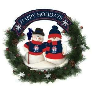 Texas Rangers MLB 20 Team Snowman Wreath:  Sports 
