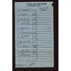 1973 New York Yankees Line Up Card Munson & Murcer   Sports 
