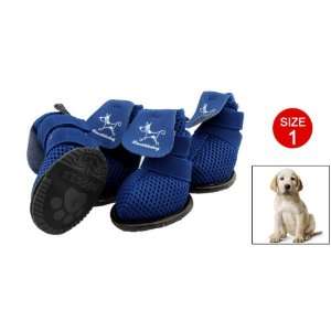   Blue Protective Boots Booties Puppy Pet Dog Shoes Size 1