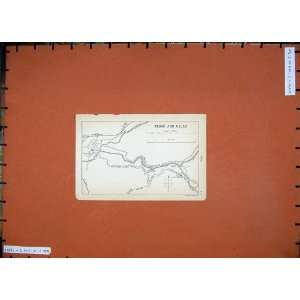   1900 Antique Map Italy Plan Terni Falls Ralway Station