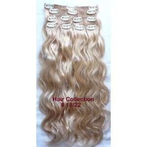 Hair Collection 20long #18/22 Remy 100% Human Hair Body Wave Clip in 
