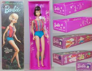Barbie #1070 1965 American Girl Brunette Boxed C9+ NM  