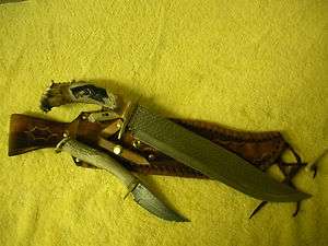 Ken Richardson Fixed Blade Antler Knife   DOUBLE SET   4 1/4 & 13 