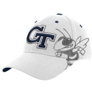   Georgia Tech Yellow Jackets White Bootleg 1Fit Hat: Sports & Outdoors
