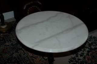   Round 3/4 Marble & Cast Iron Leg Art Deco Cafe Bistro Table 28 Tall