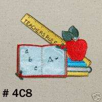 2PCS~TEACHERS RULER ABC A+ ~IRON ON APPLIQUE PATCH  