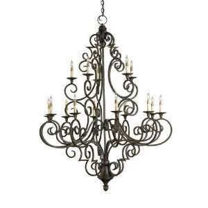 Currey and Company 9563 Borodino 15 Light Chandelier in Hand Rubbed 