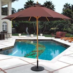   Classic 9 ft. Wood Market Umbrella, Yellow: Patio, Lawn & Garden